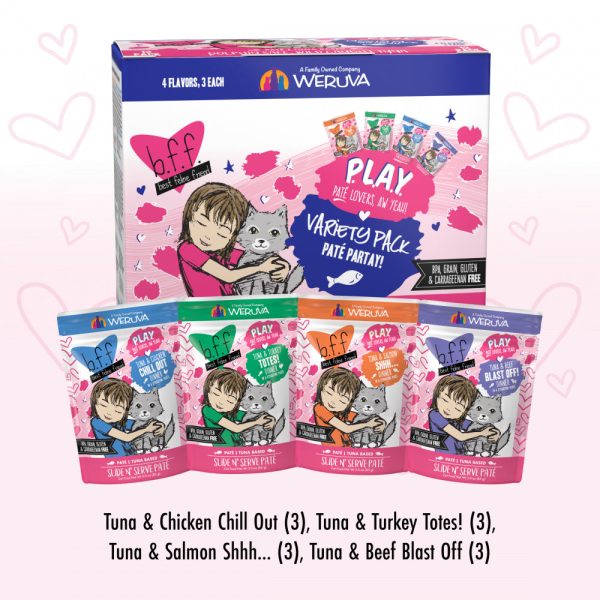 Weruva Grain Free B.F.F. PLAY Pate Lovers Variety Pack Cat Food Pouces Fashion