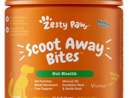 Zesty Paws Anal Gland Health Scoot Away Bites for Digestive & Immune Support Chicken Soft Chews for Dogs Cheap