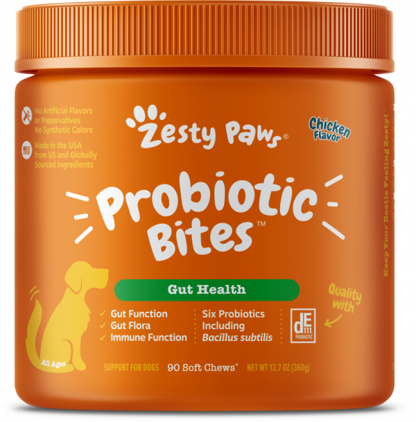 Zesty Paws Probiotic Bites Soft Chews Digestive Probiotics for Gut Flora & Immune Support Functional Chicken Flavor Dog Supplement Online