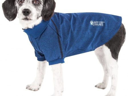 Pet Life Active Relax Stretch Fur Flexed Navy Polo Dog T-Shirt Fashion