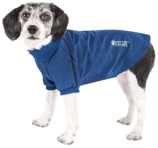 Pet Life Active Relax Stretch Fur Flexed Navy Polo Dog T-Shirt Fashion