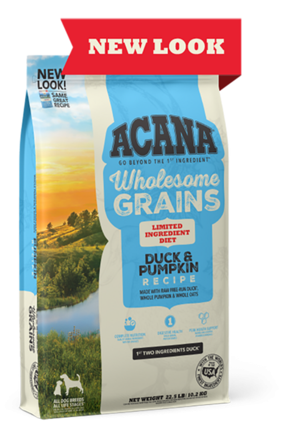 ACANA Wholesome Grains, Duck & Pumpkin Recipe, Limited Ingredient Diet Dry Dog Food For Discount