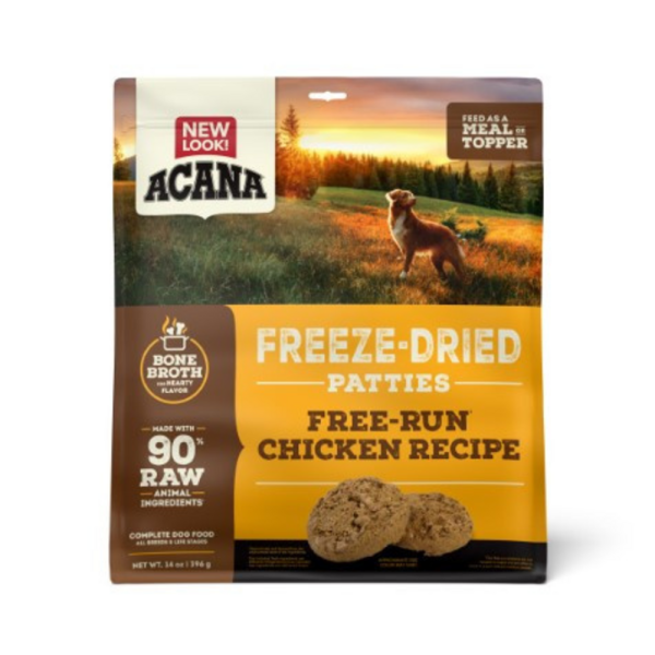 ACANA Freeze Dried Dog Food and Topper Grain Free High Protein Fresh and Raw Animal Ingredients FreeRun Chicken Recipe Patties For Discount