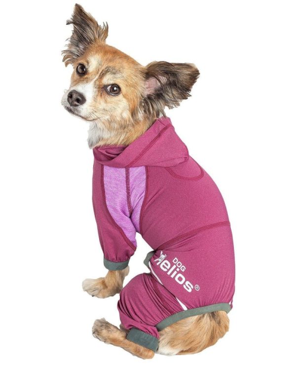 Pet Life Dog Helios Namastail Pink Full Bodied Performance Breathable Yoga Dog Hooded Tracksuit Cheap