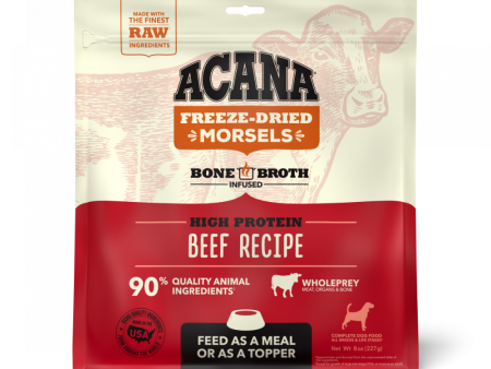 ACANA Freeze Dried Dog Food & Topper, Grain Free, High Protein,  Fresh & Raw Animal Ingredients, Ranch-Raised Beef Recipe, Morsels Fashion