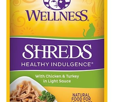 Wellness Healthy Indulgence Natural Grain Free Shreds with Chicken and Turkey in Light Sauce Cat Food Pouch Fashion