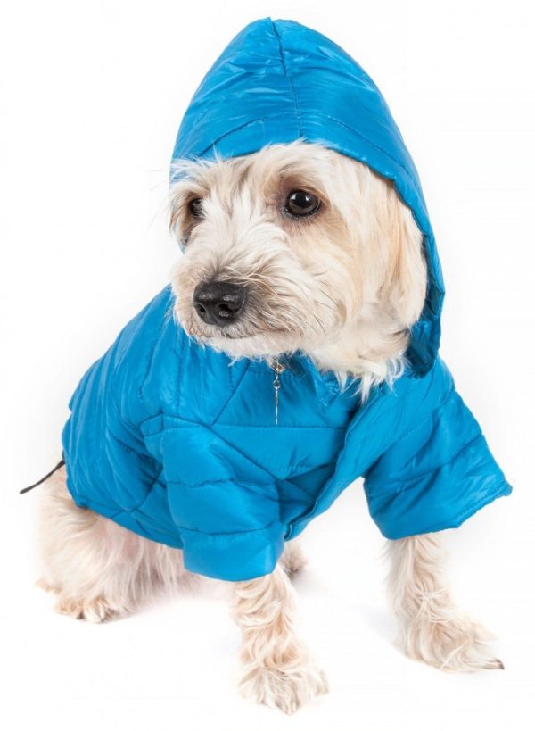 Pet Life Adjustable Blue Sporty Avalanche Dog Coat with Pop Out Zippered Hood Online Hot Sale