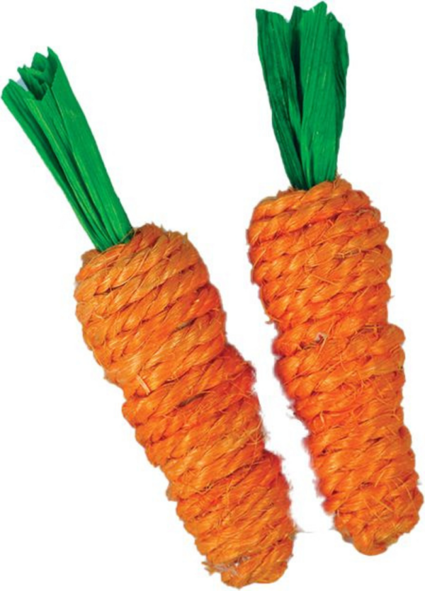 A & E Nibbles Loofah Carrot Small Animal Toy Fashion