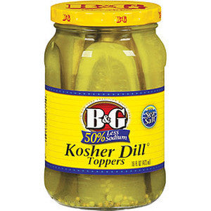 B&G PICKLES KOSHER DILL TOPPERS 50% LESS SODIUM Fashion