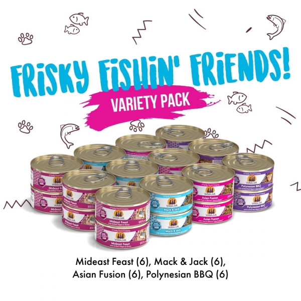 Weruva Classic Grain Free Frisky Fishin  Friends Canned Cat Food Variety Pack Online Hot Sale