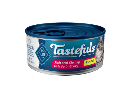 Blue Buffalo Tastefuls Adult Flaked Fish & Shrimp Entree in Gravy Wet Cat Food Sale