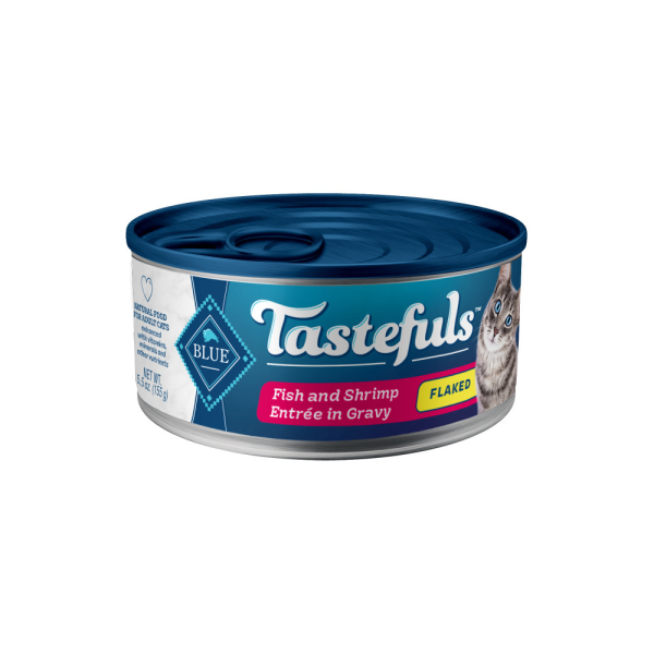 Blue Buffalo Tastefuls Adult Flaked Fish & Shrimp Entree in Gravy Wet Cat Food Sale