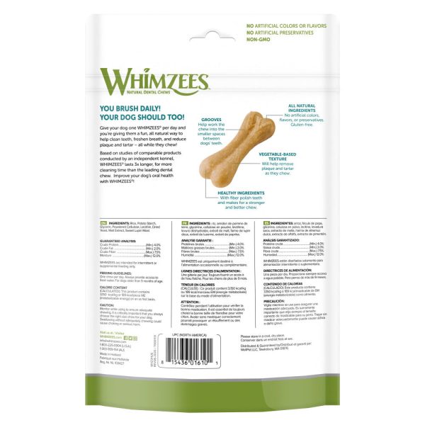 Whimzees Large Rice Bone Dental Chew Dog Treats Fashion