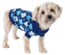 Pet Life Blue Argyle Knitted Dog Sweater For Discount