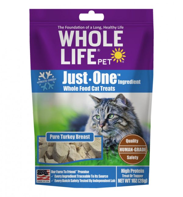 Whole Life Pet Just One Ingredient Freeze Dried Turkey Treats for Cats Supply