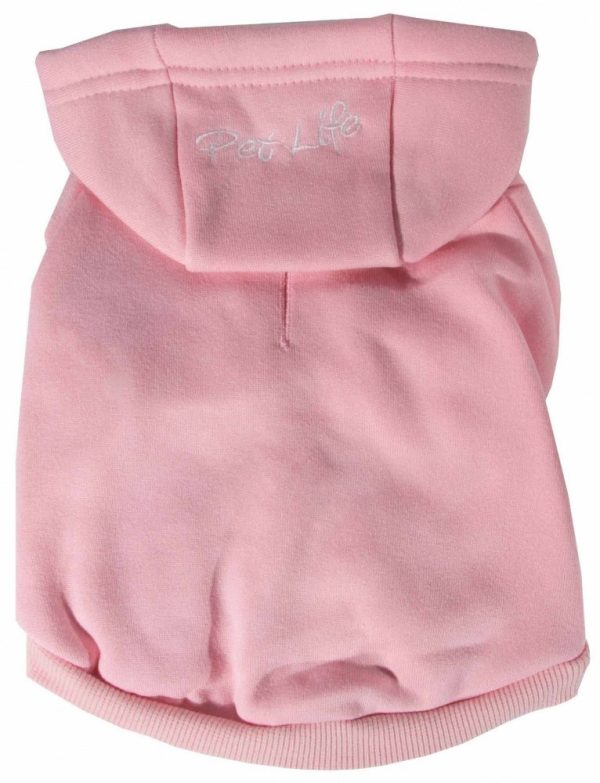 Pet Life Fashion Plush Cotton Hooded Pink Dog Sweater For Discount