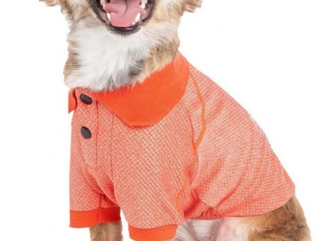 Pet Life Active Relax Stretch Fur Flexed Orange Polo Dog T-Shirt Online