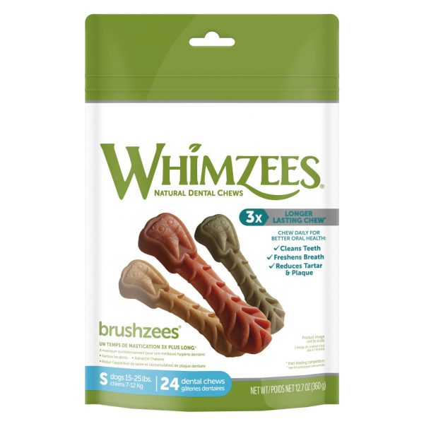 Whimzees Brushzees Natural Daily Dental Small Breed Dog Treats Fashion