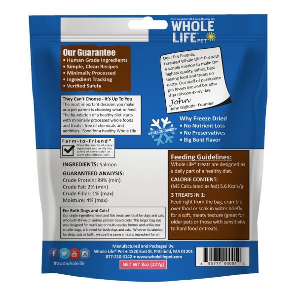 Whole Life Pet Just One Ingredient Freeze Dried Wild Salmon Treats Value Pack for Dogs & Cats Online Hot Sale