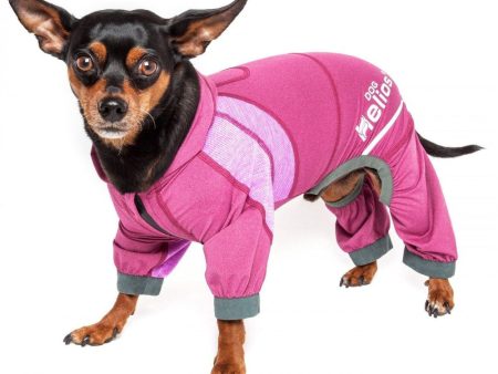 Pet Life Dog Helios Namastail Pink Full Bodied Performance Breathable Yoga Dog Hooded Tracksuit Cheap