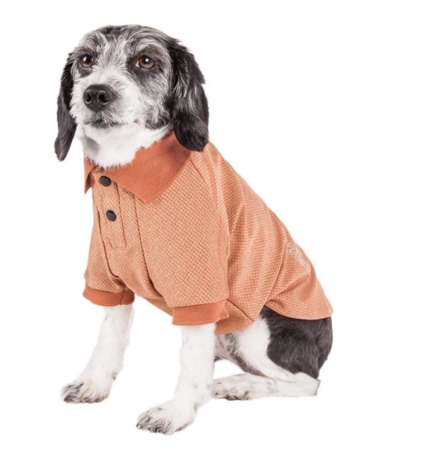 Pet Life Active Relax Stretch Fur Flexed Tan Polo Dog T-Shirt Supply