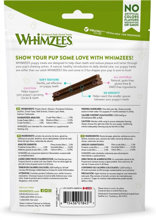 Whimzees Puppy Dental Chew Dog Treats For Discount