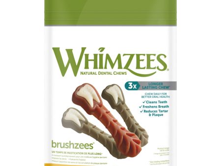 Whimzees Brushzees Natural Daily Dental Medium Breed Dog Treats Cheap