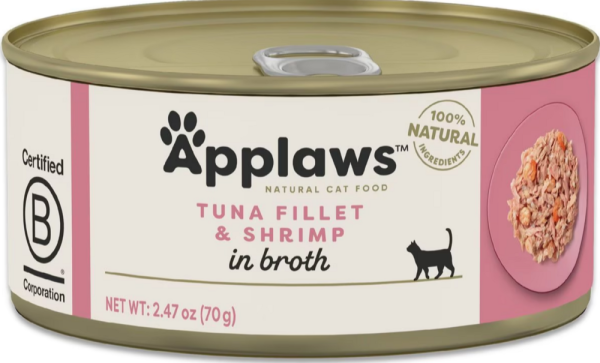 Applaws Natural Wet Cat Food Tuna with Shrimp in Broth Supply