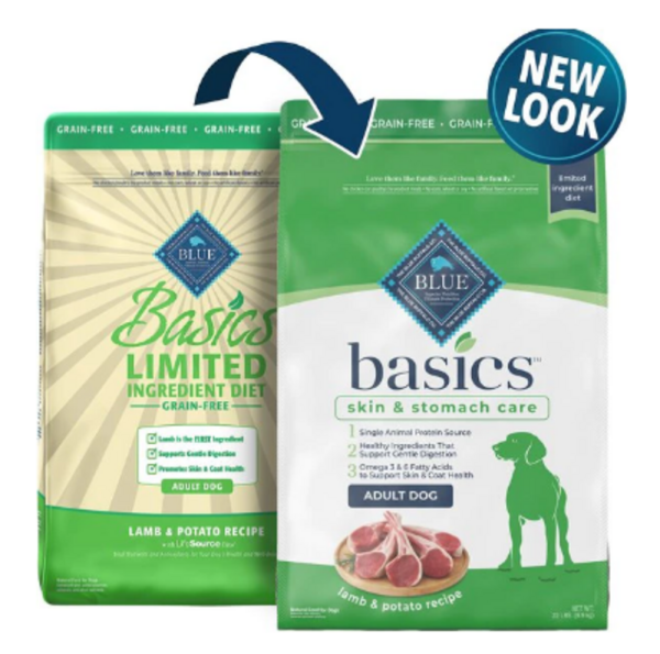 Blue Buffalo Basics Adult Skin & Stomach Care Grain-Free Lamb & Potato Recipe Dry Dog Food Online Hot Sale