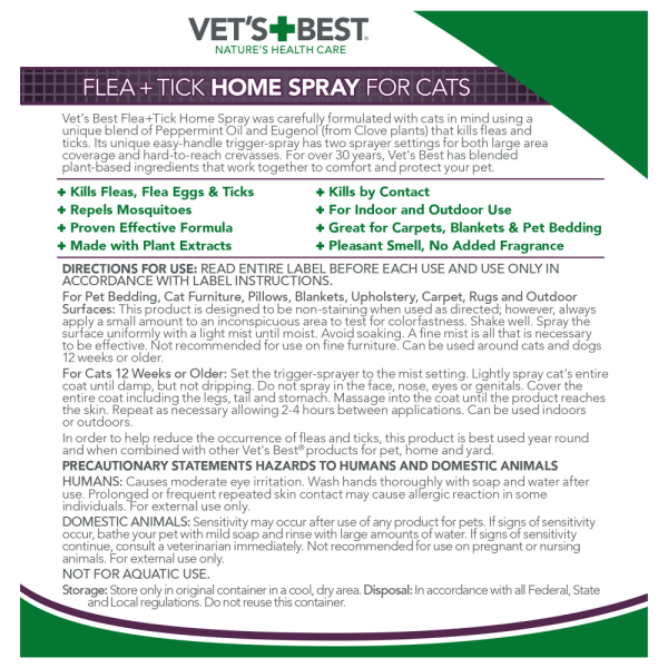 Vet s Best Flea and Tick Home Spray for Cats Discount