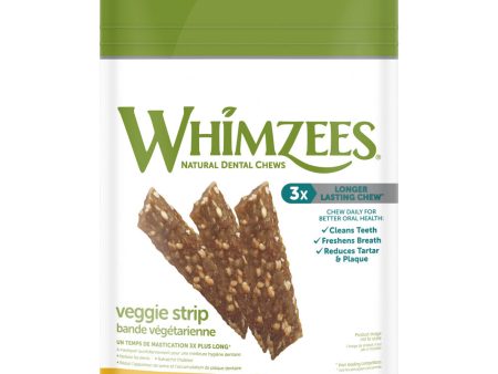 Whimzees Medium Veggie Strip Dental Chew Dog Treats on Sale