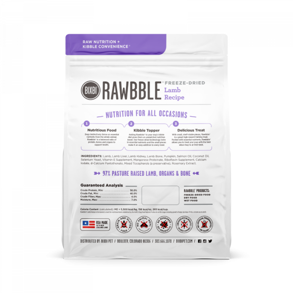 BIXBI Rawbble Freeze Dried  Lamb Sale