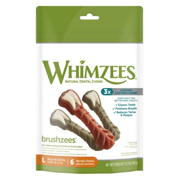 Whimzees Brushzees Natural Daily Dental Large Breed Dog Treats Online Hot Sale