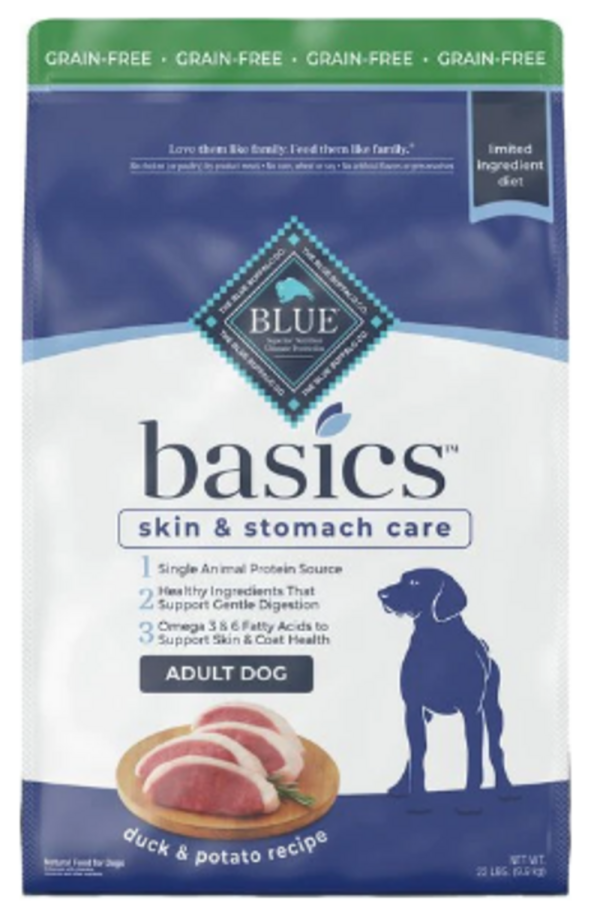 Blue Buffalo Basics Adult Skin & Stomach Care Grain-Free Duck & Potato Recipe Dry Dog Food For Cheap