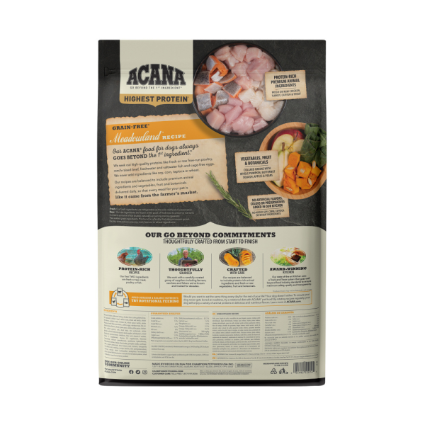 ACANA Highest Protein Dry Dog Food Meadowland Recipe Discount