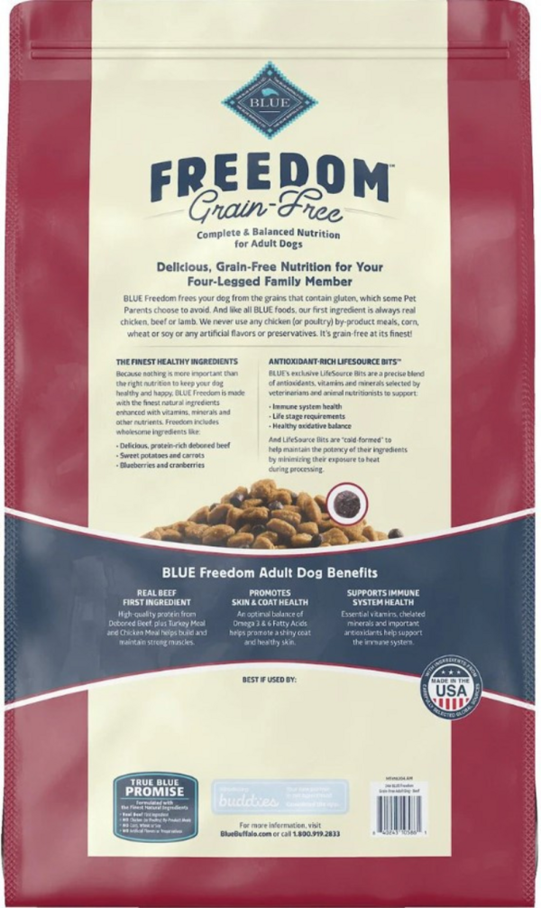 Blue Buffalo Freedom Grain-Free Adult Beef Recipe Dry Dog Food Supply