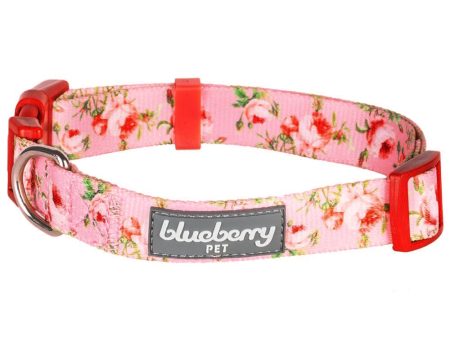 Blueberry Pet Spring Scent Inspired Floral Rose Adjustable Dog Collar, Baby Pink Hot on Sale