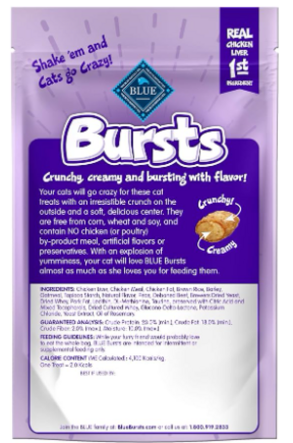 Blue Buffalo Bursts Filled Chicken Liver & Beef Cat Treats Hot on Sale