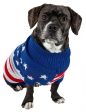 Pet Life Patriot Star Heavy Knitted Turtle Neck Dog Sweater For Cheap