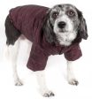 Pet Life Adjustable Dark Coco Brown Sporty Avalanche Dog Coat with Pop Out Zippered Hood Sale