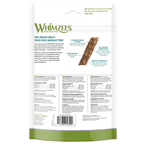 Whimzees Medium Veggie Strip Dental Chew Dog Treats on Sale