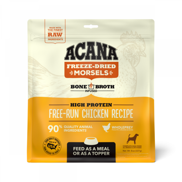 ACANA Freeze Dried Dog Food & Topper, Grain Free, High Protein,  Fresh & Raw Animal Ingredients, Free Run Chicken Recipe, Morsels For Cheap