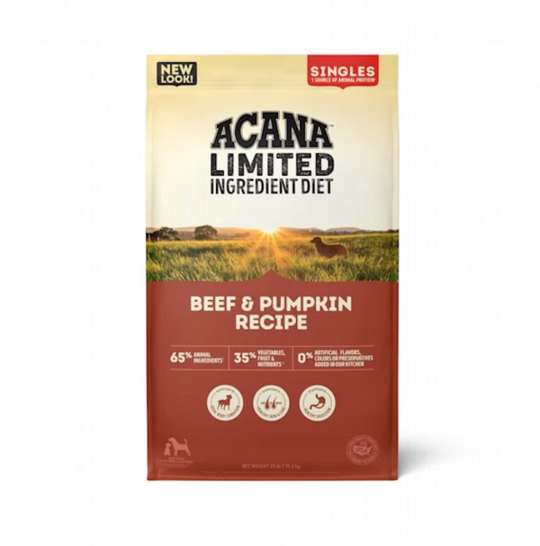 ACANA Singles, Beef & Pumpkin Recipe, Limited Ingredient Diet Dry Dog Food Hot on Sale