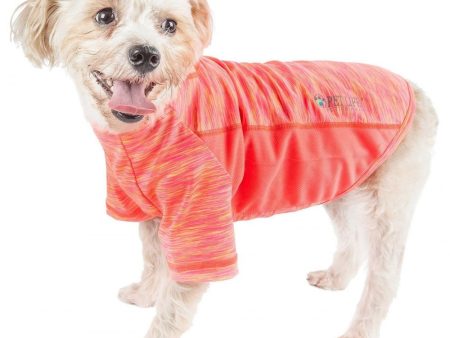 Pet Life Active Warf Speed Sporty Performance Dog T-Shirt in Neon Orange For Sale