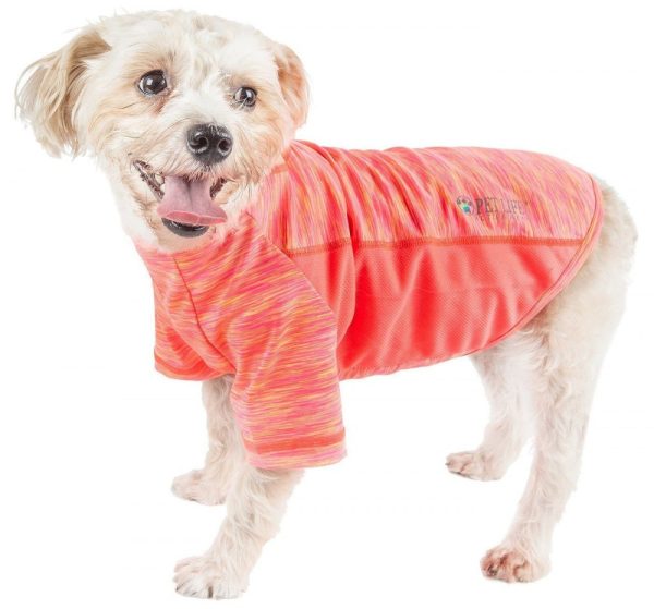 Pet Life Active Warf Speed Sporty Performance Dog T-Shirt in Neon Orange For Sale