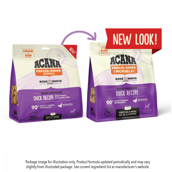 ACANA Freeze Dried Dog Food & Topper, Grain Free, High Protein,  Fresh & Raw Animal Ingredients, Duck Recipe, Morsels For Cheap