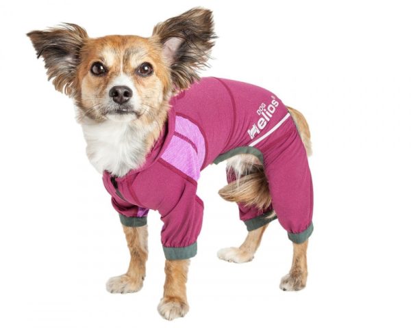 Pet Life Dog Helios Namastail Pink Full Bodied Performance Breathable Yoga Dog Hooded Tracksuit Cheap