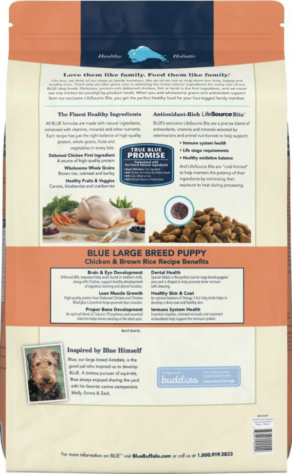 Blue Buffalo Life Protection Formula Large Breed Puppy Chicken & Brown Rice Recipe Dry Dog Food Online now