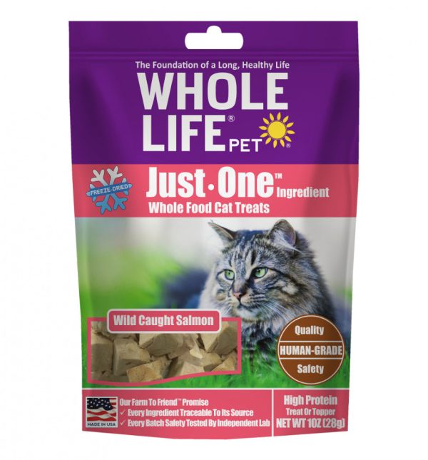 Whole Life Pet Just One Ingredient Freeze Dried Wild Salmon Treats for Cats Hot on Sale