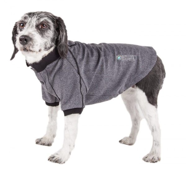 Pet Life Active Relax Stretch Fur Flexed Grey Polo Dog T-Shirt Cheap